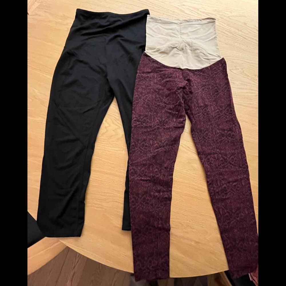 Maternity Leggings Bundle (Black and Red)